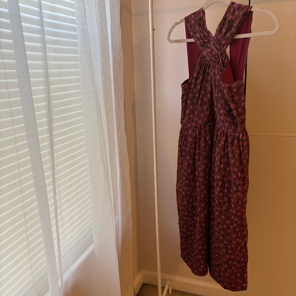 Kate Spade Floradoodle Midi Dress Size 2 Floral Crossover Wedding Guest NWOT - Picture 3 of 7
